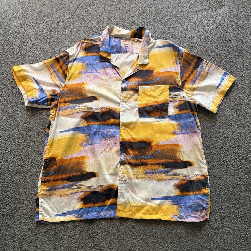 Levis Classic Camp Shirt Relaxed Fit Short Sleeve Men's XL Lightweight